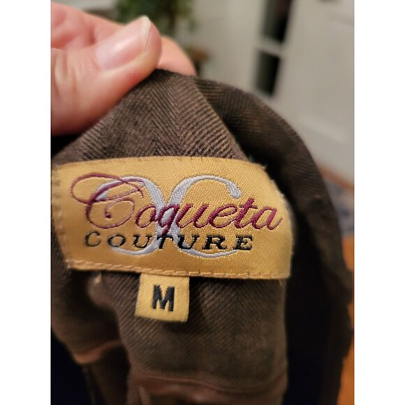 Vintage y2k Chocolate Brown Wide Leg Knickers M Low Rise 00s Steam Punk English - Picture 3 of 8